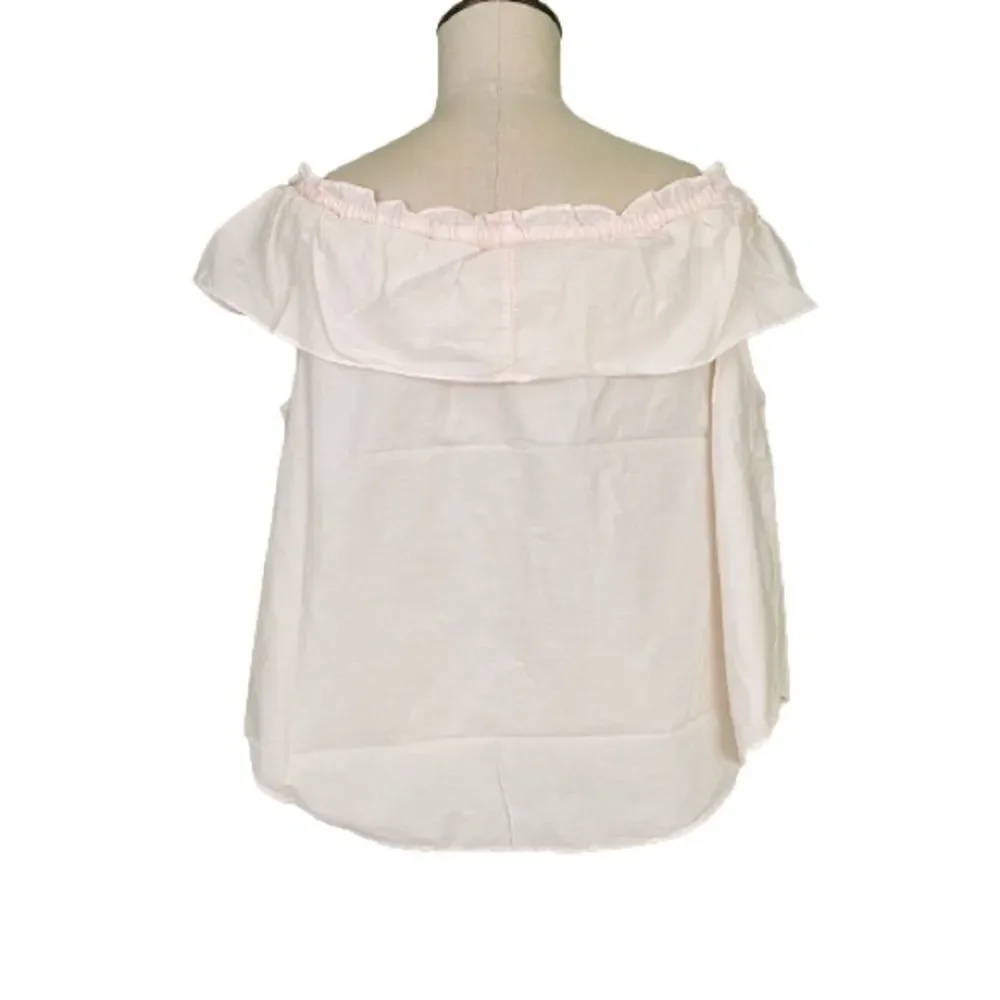 Free People Far Out Ruffle Top Baby Pink - Size XS